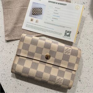 Louis Vuitton Damier Azur Compact Wallet in Beige